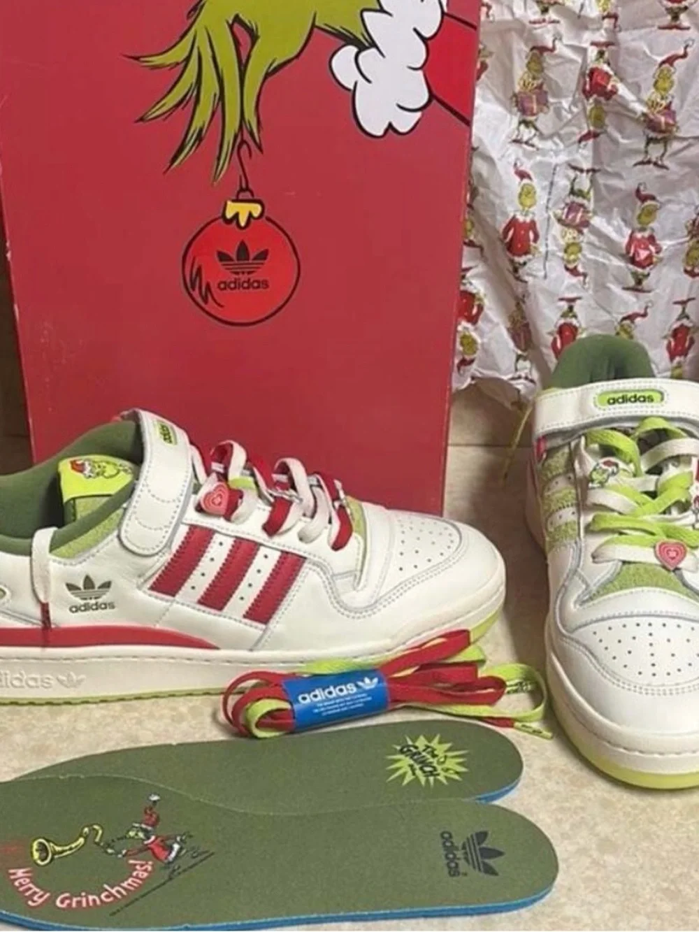 Size 10 - adidas Dr. Seuss x Forum Low The Grinch - Cream White